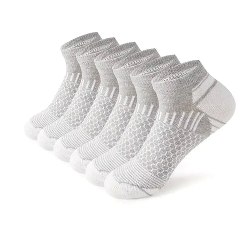6 pairs Men's Short Sports Socks - Moisture-Wicking, Breathable,
