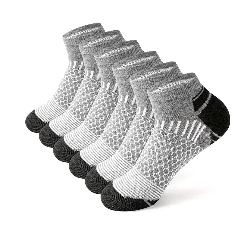6 pairs Men's Short Sports Socks - Moisture-Wicking, Breathable,