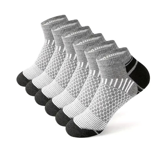 6 pairs Men's Short Sports Socks - Moisture-Wicking, Breathable,