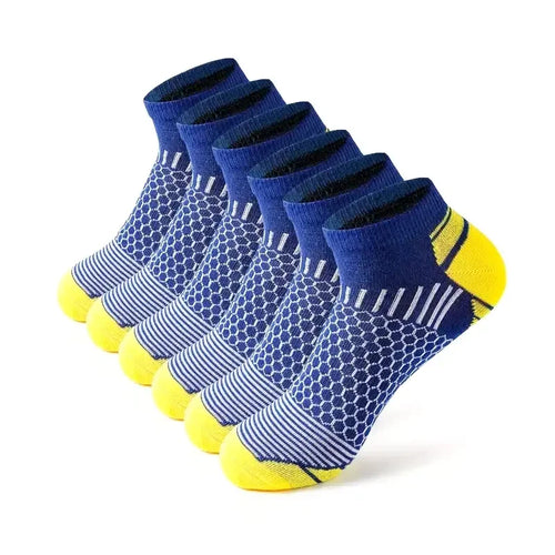 6 pairs Men's Short Sports Socks - Moisture-Wicking, Breathable,