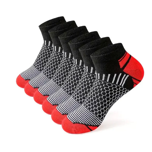 6 pairs Men's Short Sports Socks - Moisture-Wicking, Breathable,