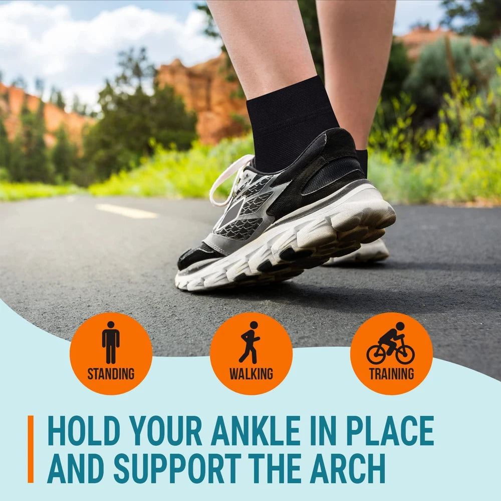 1Pair Unisex Compression Socks Ankle Support Brace Soothing Design for