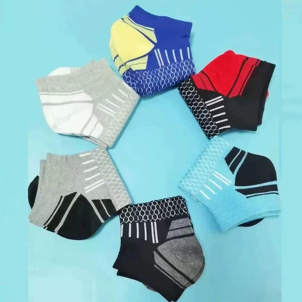 6 pairs Men's Short Sports Socks - Moisture-Wicking, Breathable,