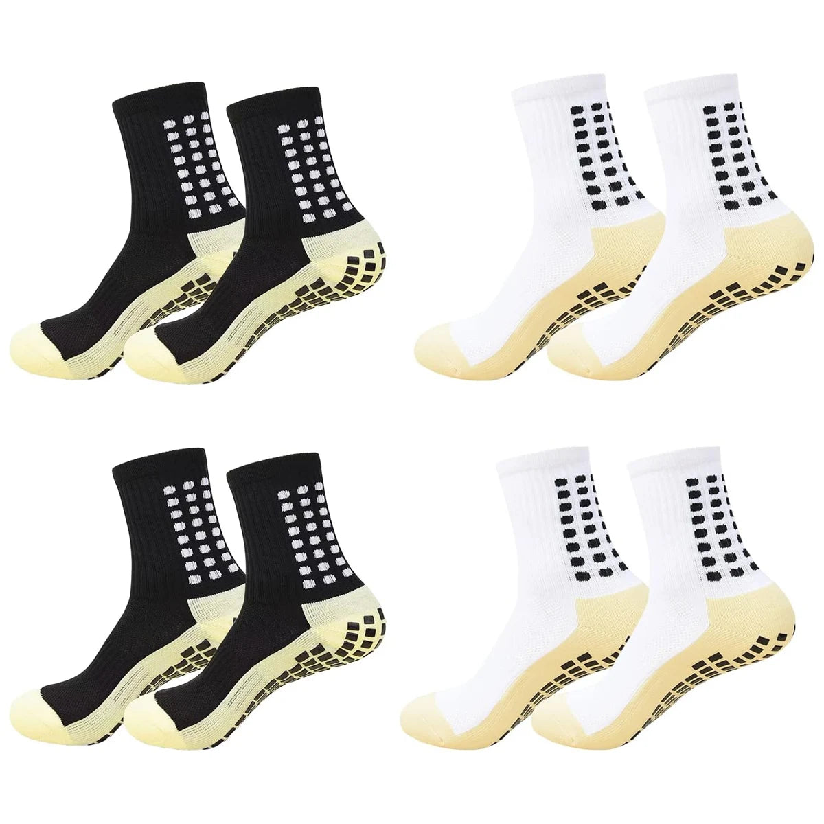 4 Pairs Anti-slip Football Socks Men Woman Non-slip Soccer Basketball