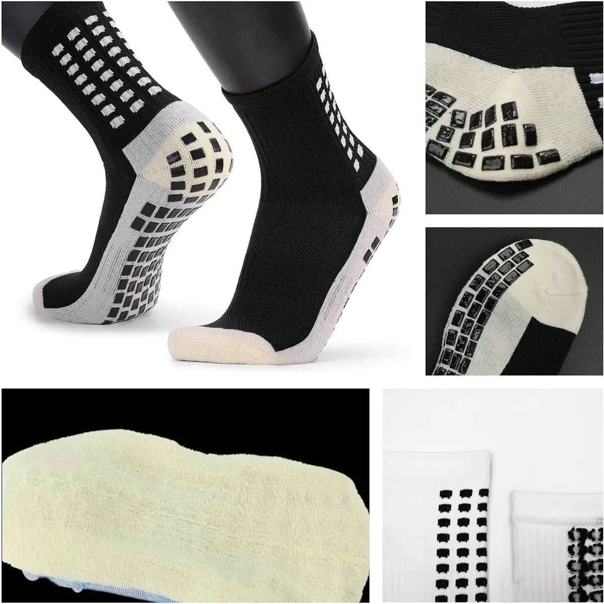 4 Pairs Anti-slip Football Socks Men Woman Non-slip Soccer Basketball