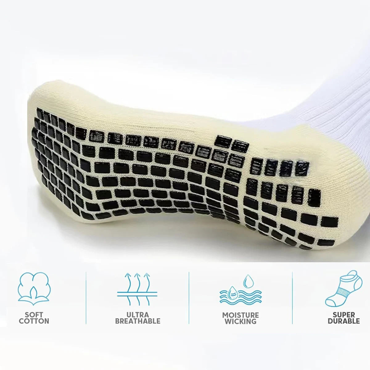 4 Pairs Anti-slip Football Socks Men Woman Non-slip Soccer Basketball