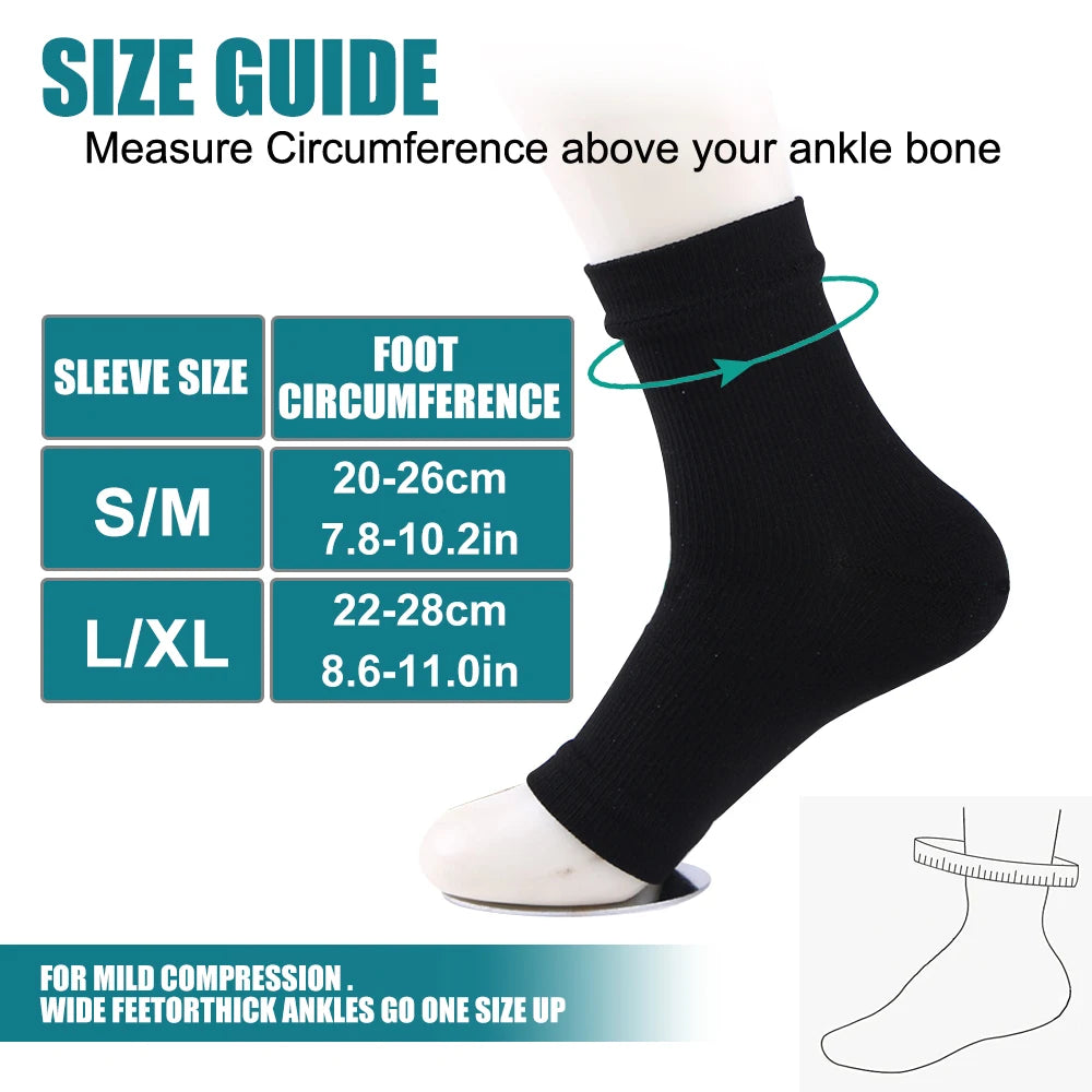 1Pair Unisex Compression Socks Ankle Support Brace Soothing Design for