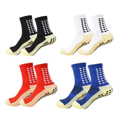 4 Pairs Anti-slip Football Socks Men Woman Non-slip Soccer Basketball