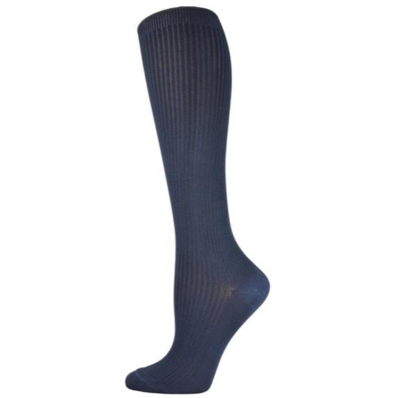 Knee High Women's Socks in Ribbed Rayon 2 Pair Pack Silky Socks for