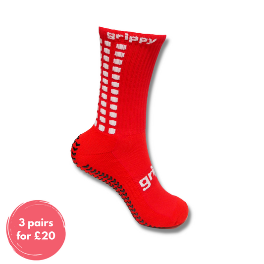 Grippy Red Football Grip Socks