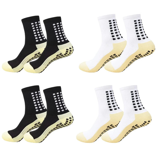 4 Pairs Anti-slip Football Socks Men Woman Non-slip Soccer Basketball